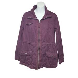 Ashley by‎ 26 International Utility Jacket Womens Medium Purple Cargo Streetwear
